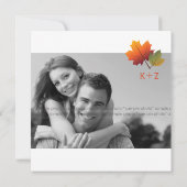 Feuilles d'arbres d'automne Mariage Save The Date (Dos)