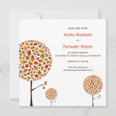 Feuilles d'arbres d'automne Mariage Save The Date (Devant)