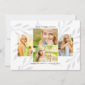 Feuilles d'argent 4 Faire-part de diplôme de photo (Devant)