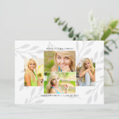 Feuilles d'argent 4 Faire-part de diplôme de photo (Debout devant)