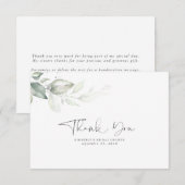 Feuilles d'argent de verdure à l'aquarelle Merci (Devant / Derrière)