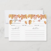 Feuilles d'automne à l'aquarelle - carte de recett (Devant)