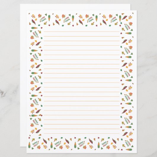 Feuilles d'automne Abstraites colorées Papeterie (Devant / Derrière)