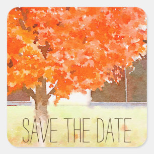 Feuilles d'automne aquarelle Sticker Mariage de
