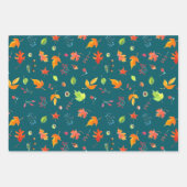 Feuilles d'automne Aquarelle Trio Motifs (Devant 2)