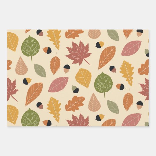 Feuilles d'automne avec Acorns en Terracotta brun (Devant)