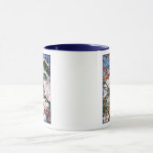 'Feuilles d'automne avec ciel bleu' Mug (Centre)