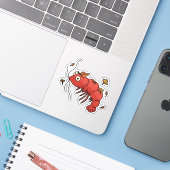 Feuilles d'automne avec Stickers de crevettes (Ordinateur portable avec iPhone)
