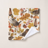 Feuilles d'automne, baies, champignons et fleurs (Gant de toilette)
