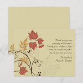 Feuilles d'automne Bereavement Merci Carte pour no (Devant / Derrière)