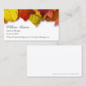 Feuilles d'automne blanches - Carte de visite (Devant / Derrière)