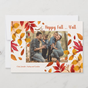 Feuilles d'automne Carte cadre photo horizontale