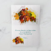 Feuilles d'automne ~ Carte de jour d'Action de grâ (Intérieur)