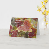 Feuilles d'automne Carte de Noël hiver neige (Fleur jaune)