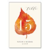 Feuilles d'automne | Carte de numéro de table pers (Dos)