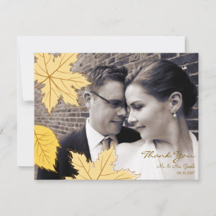 Feuilles d'automne - Carte de remerciements Mariag