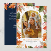 feuilles d'automne carte de voeux photo de thanksg (Devant / Derrière)
