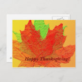 Feuilles d'automne Carte postale Thanksgiving (Devant / Derrière)
