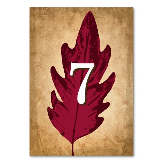 Feuilles d'automne Cartes de table Rustique Mariag (Dos)