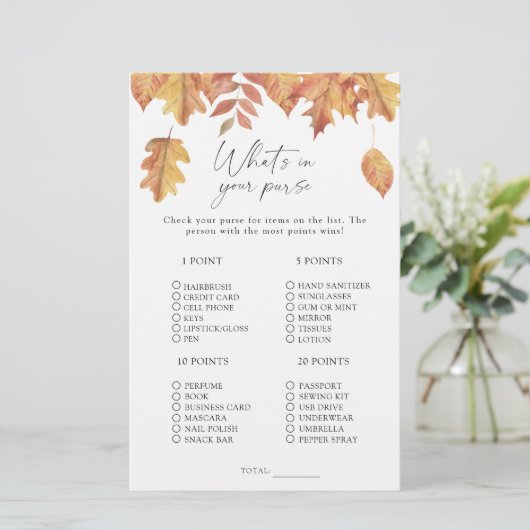 Feuilles d'automne - Ce qui est dans votre jeu de (Debout devant)