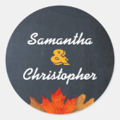 Feuilles d'automne Chalkboard Stickers personnalis (Devant)