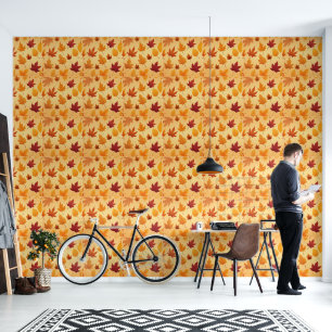 feuilles d'automne chaud abstrait papier peint arr