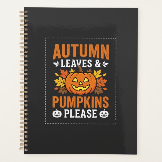 Feuilles d'automne Citrouille Halloween Design (Devant)