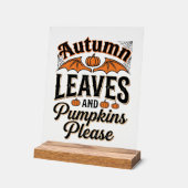 Feuilles d'automne Citrouilles S'il vous plaît Vin (Angle)