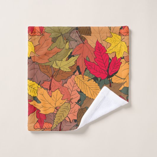 Feuilles d'automne colorées (Gant de toilette)