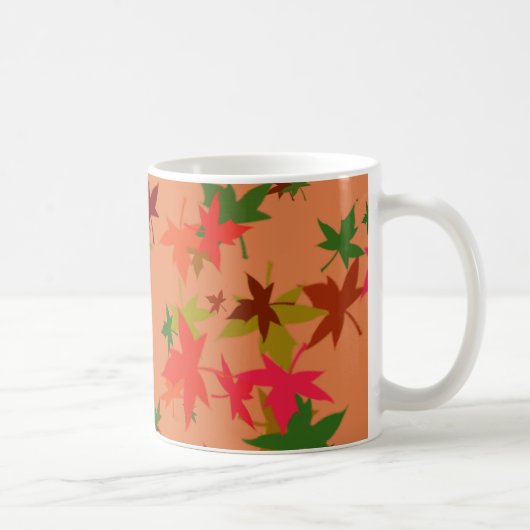 Feuilles d'automne colorées design café tasse (Droite)