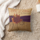 Feuilles d'automne, Coussin Mariage FAUX Burlap (Couverture)