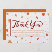 Feuilles d'automne de Gratitude Carte de remerciem (Devant / Derrière)