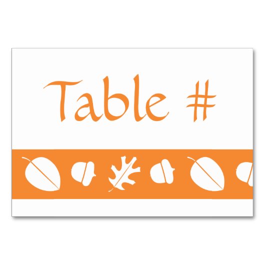 Feuilles d'automne de la carte de table orange (Devant)