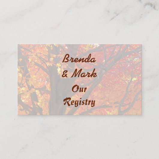 Feuilles d'automne de la carte d'enregistrement or (Devant)