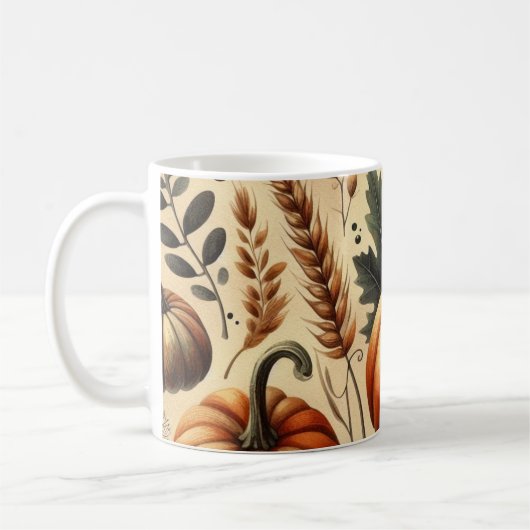 Feuilles d'automne de l'aquarelle de la Mug citrou (Gauche)