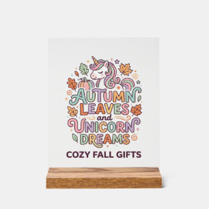 Feuilles d'automne de licorne et rêves de licorne