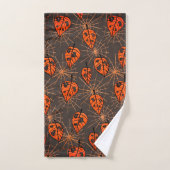 Feuilles d'automne d'Halloween et toiles d'araigné (Serviette à main)