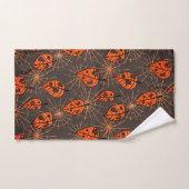 Feuilles d'automne d'Halloween et toiles d'araigné (Serviette à main)