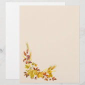 Feuilles d'automne dorées Letterhead (Devant / Derrière)