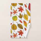 Feuilles d'automne en blanc (Serviette à main)