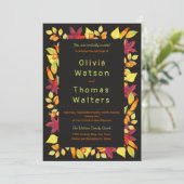 Feuilles d'automne en gras Faire-part de mariage e (Debout devant)