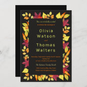 Feuilles d'automne en gras Faire-part de mariage e (Devant / Derrière)