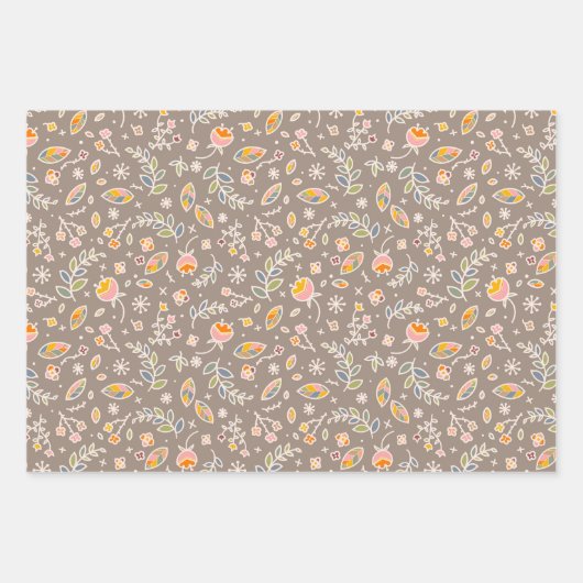 Feuilles d'automne en rose et vert (Devant)