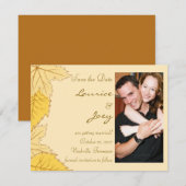 Feuilles d'automne - Enregistrer la carte de date (Devant / Derrière)