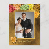 Feuilles d'automne Enregistrer la date Carte posta (Devant)