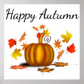 Feuilles d'automne et affiche Citrouille (Devant)