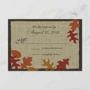 Feuilles d'automne et Burlap RSVP