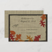 Feuilles d'automne et Burlap RSVP (Devant / Derrière)