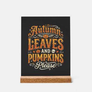 Feuilles d'automne et citrouilles s'il vous plaît