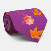 Feuilles d'automne et Cravate Rose (Roulé)